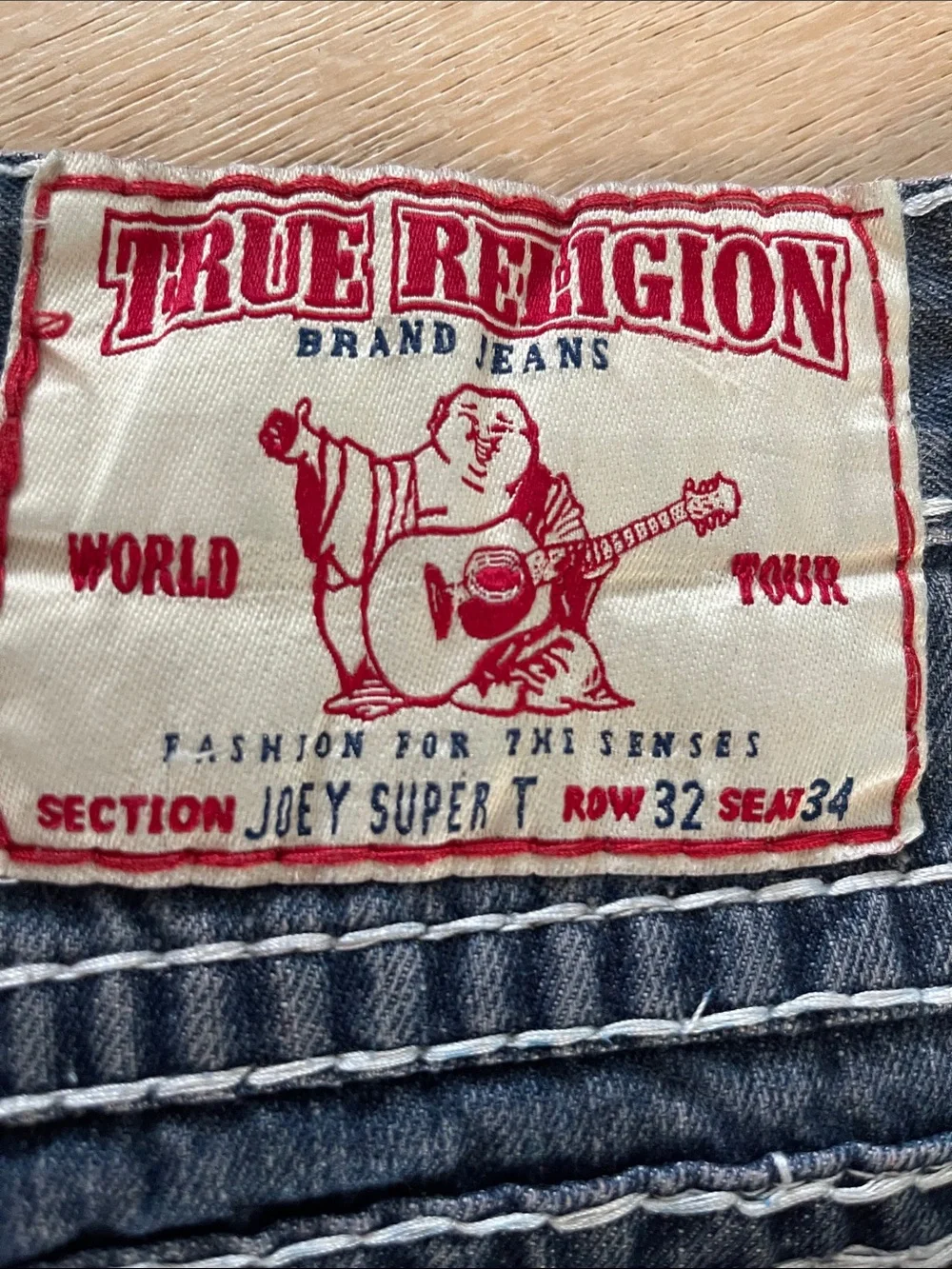True Religion Joey Men’s Straight Jeans in Blue Denim 32x34